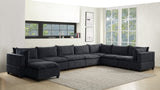 Madison Dark Gray Fabric 8 Piece Modular Sectional Sofa Chaise