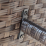 6-Piece Outdoor PE Rattan Sofa Set Patio Garden Wicker Dining and Coffee Sofa-Dark Brown