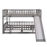 Grey Bunk Bed with Slide