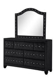 Queen 4 Pc Upholstered Bedroom Set Made With Wood in Black
