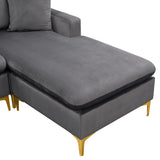 Grey Sectional Sofa with Ottoman