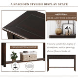 TREXM Rustic Entryway Console Table, 60" Long Sofa Table with two Different Size Drawers and Bottom Shelf for Storage (Black)