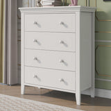 3 Pieces Traditional Concise Style White Bedroom Sets, Nightstand+Chest+Full Bed