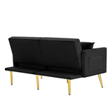 BLACK VELVET SOFA BED