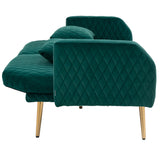 COOLMORE  Velvet  Sofa , Accent sofa .loveseat sofa with rose gold metal feet  and  Teal  Velvet