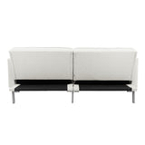 White Convertible Folding Futon Sofa Bed for Compact Living Space