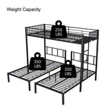 Triple twin bunk bed, can be separated into 3 twin beds