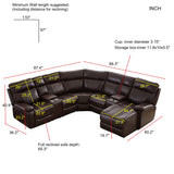 SECTIONAL MOTION SOFA BRWON