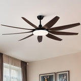 YUHAO 71" Integrated LED Lighting Ceiling Fan with 9 Wood Grain Blade