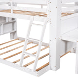Twin Over Full Bunk Bed with Desk Storage