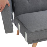 Dark Grey Double Corner Folding Sofa Bed, Two Throw Pillows