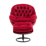 Accent chair  TV Chair Living room Chair with Ottoman- DARK RED