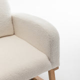 FONDHOME Modern Accent Rocking Chair, Upholstered Kids Glider Rocking Chair for Infants and Children, Teddy Material Comfort Arm Rocker, Lounge Armchair for Living Room, Beige