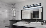 LED Modern Black Vanity Lights, 6-Lights Acrylic Matte Black Bathroom Vanity Lights Over Mirror