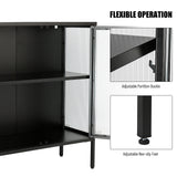 Accent 4 Glass Doors Buffet Storage Cabinet