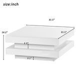 High Gloss Minimalist Design with plug-in 16-color LED Lights, 2-Tier