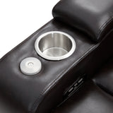 Power Motion Recliner with USB Charging Port and Hidden Arm Storage 2 Convenient Cup Holders Design and 360° Swivel Tray Table,Black（旧PP198292AAB）