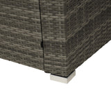 4 PCS Outdoor Cushioned PE Rattan Wicker Sectional Sofa Set Garden Patio Furniture Set Beige