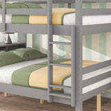 Full Over Full Bunk Beds with Bookcase Headboard