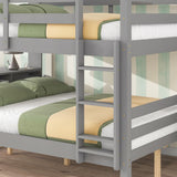 Grey Full Bunk Beds with Bookcase Headboard