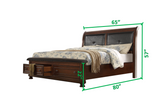 Queen 3-Piece Bedroom Set Platform Bed with Two Nightstands