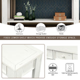 TREXM Console Table for Entryway Hallway Sofa Table with Storage Drawers and Bottom Shelf ( Antique White)