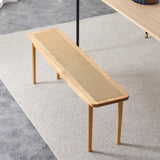 Solid wood bench, dining room dining chair, simple solid wood bedroom chair, bed end stool, living room, cane weaving shoe stool, suitable for dining room, living room, porch