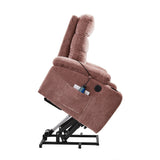 Liyasi Electric Power Lift Recliner Chair Sofa with Massage and Heat for Elderly, 3 Positions, 2 Side Pockets and Cup Holders, USB Ports, High-end quality fabric