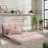Orisfur. Lazy Sofa Adjustable Folding Futon Sofa Video Gaming Sofa with Two Pillows
