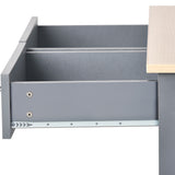 Kitchen Island Cart with Two Storage Cabinets - wine Rack, Two Drawers - Spice Rack