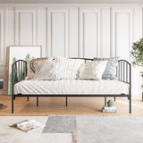 Metal Daybed Frame Twin Size Heavy Duty Metal Slats Sofa Bed Platform Mattress Foundation Black