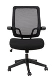 Mid task office chair with flip up arms, tilt angle max to 105 °,300LBS,Black
