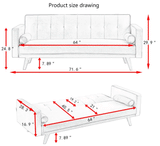Dark Grey Double Corner Folding Sofa Bed, Two Throw Pillows