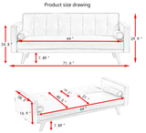 [Video] Dark Grey Double Corner Folding Sofa Bed, Two Throw Pillows