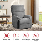 Oris Fur. Power Lift Chair with Massage and Heating Function Soft Fabric Upholstery Recliner for Living Room  (New SKU for PP192721AAE)