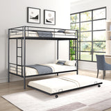 Metal Twin over Twin Bunk Bed with Trundle