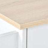 Kitchen Island Cart with Two Storage Cabinets，Wine Rack, Two Drawers, Spice Rack, Towel Rack