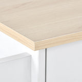 K&K Store Kitchen Island Cart with Two Storage Cabinets - Wine Rack, Two Drawers - Spice Rack - Towel Rack