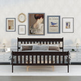 Sleigh Queen Size Wood Platform Bed  for Espresso color