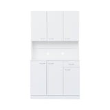 70.87" Tall Wardrobe& Kitchen Cabinet, with 6-Doors, 1-Open Shelves and 1-Drawer for bedroom,White