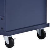 Kitchen Island Cart with Storage Cabinet and Two Locking Wheels, Solid wood desktop, Microwave cabinet