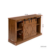 Farmhouse Sliding Barn Door TV Stand for TV up to 65 Inch Flat Screen Media Console Table Storage Cabinet Wood Entertainment Center Sturdy Ranch Rustic Style