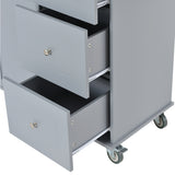 Rolling Mobile Kitchen Island with Solid Wood Top and Locking Wheels