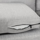 97.2" Modern Linen Fabric Sofa, L-Shape Couch with Chaise Lounge,Sectional Sofa with one Lumbar Pad,Gray