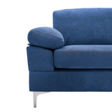RELAX LOUNGE Convertible Sectional Sofa Navy Blue Fabric