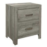 Nightstand Faux Wood Veneer in a Weathered Gray Finish
