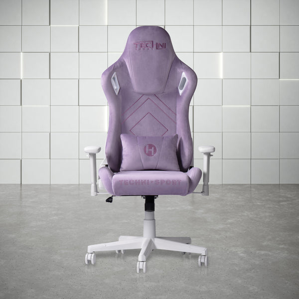 Techni Sport Purple Velvet Memory Foam Gaming Chair