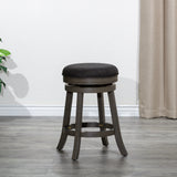 24" Counter Stool, Natural Finish, Saddle Leather Seat