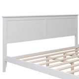 White Solid Wood 3 Pieces King Bedroom Sets (King Bed + end table +dresser)