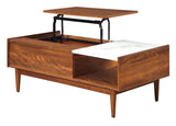 Modern Design 1pc Lift Top Coffee Table with Faux Marble Top Home Furniture